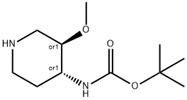 反式-4-(BOC-氨基)-3-甲氧基-哌啶,1033748-33-2,结构式