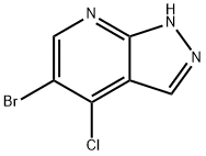 5-ブロモ-4-クロロ-1H-ピラゾロ[3,4-B]ピリジン 化学構造式