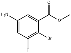 5-氨基-2-溴-3-氟苯甲酸甲酯,1036389-05-5,结构式