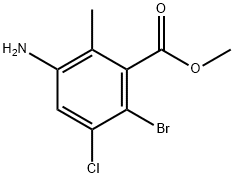 Benzoic acid, 3-aMino-6-broMo-5-chloro-2-Methyl-, Methyl ester Structure