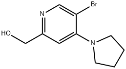 (5-溴-4-(吡咯烷-1-基)吡啶-2-基)甲醇, 103971-48-8, 结构式