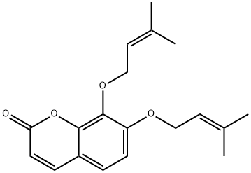 7,8-双[(3-甲基-2-丁烯-1-基)氧基]-2H-1-苯并吡喃-2-酮 结构式