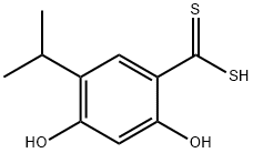 2,4-dihydroxy-5-isopropylbenzodithioic acid 化学構造式