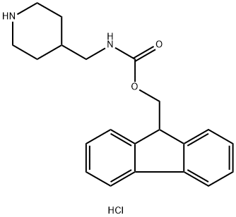 (FMoc-4-aMinoMethyl)-piperidine, HCl 结构式