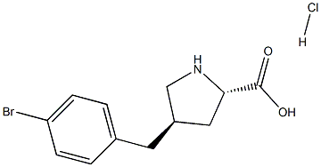 (2S,4R)-4-(4-ブロモベンジル)ピロリジン-2-カルボン酸塩酸塩 化学構造式