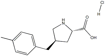 (2S,4R)-4-(4-甲基苄基)吡咯烷-2-羧酸盐酸盐,1049734-62-4,结构式