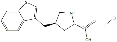 (2S,4R)-4-(benzo[b]thiophen-3-ylMethyl)pyrrolidine-2-carboxylic acid hydrochloride Structure