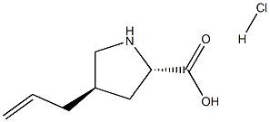 (2S,4R)-4-アリルピロリジン-2-カルボン酸塩酸塩 化学構造式