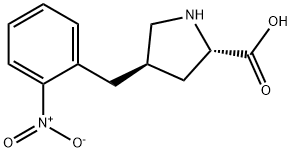 (2S,4R)-4-(2-nitrobenzyl)pyrrolidine-2-carboxylic acid 化学構造式
