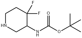 3-(BOC-アミノ)-4,4-ジフルオロピペリジン 化学構造式