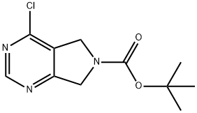 6H-Pyrrolo[3,4-d]pyrimidine-6-carboxylic acid, 4-chloro-5,7-dihydro-, 1,1-dimethylethyl ester Struktur