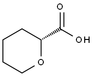 (R)-テトラヒドロ-2H-ピラン-2-カルボン酸 化学構造式