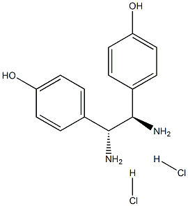 (1R,2R)-(-)-1,2-ビス(4-ヒドロキシフェニル)エチレンジアミン二塩酸塩, min. 98% 化学構造式