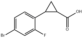 2-(4-broMo-2-fluorophenyl)cyclopropanecarboxylic acid Struktur
