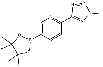 2-(2-メチル-2H-テトラゾール-5-イル)-5-(4,4,5,5-テトラメチル-1,3,2-ジオキサボロラン-2-イル)ピリジン 化学構造式