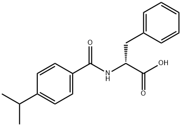 N-[4-(1-甲基乙基)苯甲酰基]-D-苯丙氨酸, 105746-38-1, 结构式