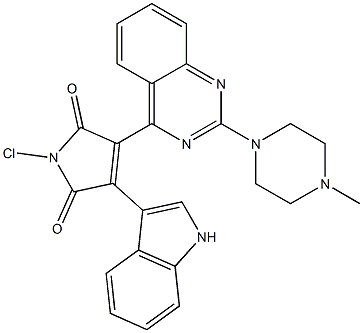 3-(1H-indol-3-yl)-4-[2-(4-Methyl-piperazin-1-yl)-quinazolin-4-yl]-pyrrole-2,5-dione chloride Struktur