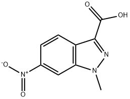 1-甲基-6-硝基-1H-吲唑-3-羧酸, 1058740-77-4, 结构式