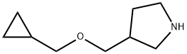 3-((シクロプロピルメトキシ)メチル)ピロリジン 化学構造式
