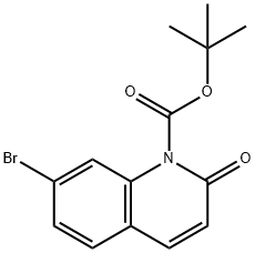 tert-Butyl 7-broMo-2-oxoquinoline-1(2H)-carboxylate 化学構造式