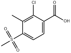 2-氯-3-甲基4-甲基砜基苯甲酸 结构式