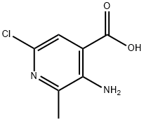 3-AMino-6-chloro-2-Methylisonicotinic acid 化学構造式
