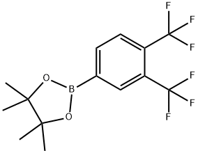 2-(3,4-ビス(トリフルオロメチル)フェニル)-4,4,5,5-テトラメチル-1,3,2-ジオキサボロラン 化学構造式