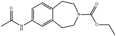 7-(Acetylamino)-1,2,4,5-tetrahydro-3H-3-benzazepine-3-carboxylic acid ethyl ester Struktur