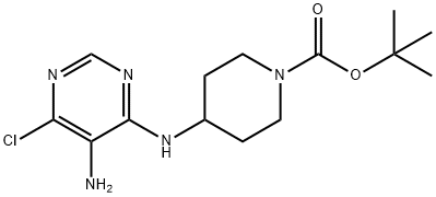 4-(5-AMino-6-chloro-pyriMidin-4-ylaMino)-piperidine-1-carboxylic acid tert-butyl ester Struktur