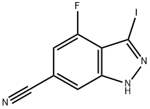 6-Cyano-4-fluoro-3-iodo (1H)indazole Structure