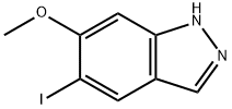 5-ヨード-6-メトキシ-1H-インダゾール 化学構造式