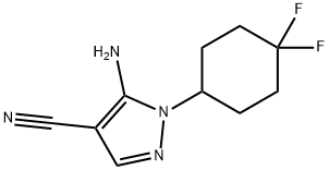 5-aMino-1-(4,4-difluorocyclohexyl)-1H-pyrazole-4-carbonitrile 化学構造式