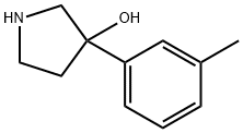 3-(3-甲基苯基)-3-吡咯烷醇盐酸盐,1083246-10-9,结构式