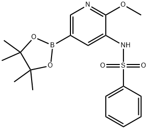 N-[2-METHOXY-5-(4,4,5,5-TETRAMETHYL-1,3,2-DIOXABOROLAN-2-YL)-3-PYRIDINYL]-BENZENESULFONAMIDE Struktur