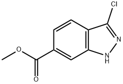 3-Chloro 1H-indazole-6-carboxylic acid Methyl ester 化学構造式