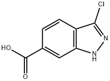 3-氯-1H-吲唑-6-羧酸, 1086391-21-0, 结构式