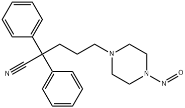 5-(4-Nitrosopiperazin-1-yl)-2,2-diphenylpentanenitrile Struktur