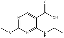 4-乙胺基-2-甲硫基-5-嘧啶甲酸, 1089724-08-2, 结构式