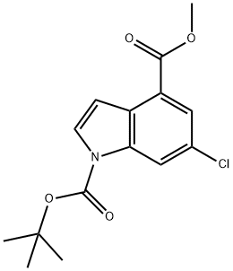 1-tert-Butyl 4-Methyl 6-chloro-1H-indole-1,4-dicarboxylate Structure