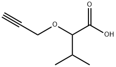 3-Methyl-2-(prop-2-ynyloxy)butanoic acid 化学構造式
