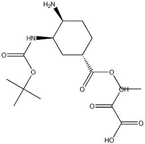 （1S，3R，4S）-4-氨基-3-（（叔丁氧基羰基）-氨基）环己烷甲酸乙酯草酸盐,1093351-24-6,结构式