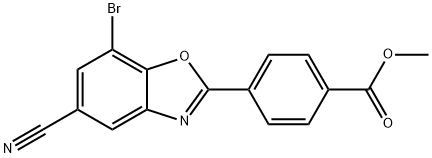 Methyl 4-(7-broMo-5-cyanobenzo[d]oxazol-2-yl)benzoate Struktur
