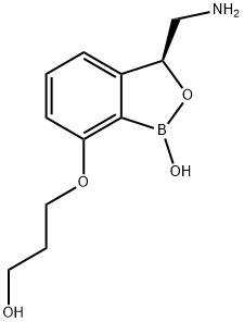 (S)-3-aMinoMethyl-7-(3-hydroxy-propoxy)-3H-benzo[c][1,2]oxaborol-1-ol 化学構造式