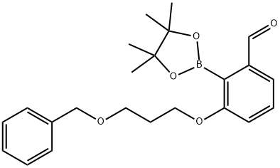 3-(3-benzyloxy-propoxy)-2-(4,4,5,5-tetraMethyl-[1,3,2]dioxaborolan-2-yl)-benzaldehyde Structure