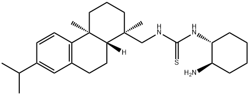 N-[(1R,2R)-2-aMinocyclohexyl]-N'-[[(1R,4aS,10aR)-1,2,3,4,4a,9,10,10a-octahydro-1,4a-diMethyl-7-(1-Methylethyl)-1-phenanthrenyl]Methyl]-Thiourea 化学構造式