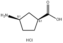 (1S,3R)-3-氨基环戊烷-1-羧酸盐酸盐 结构式