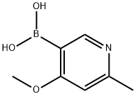 4-Methoxy-6-Methylpyridine-3-boronic acid 化学構造式
