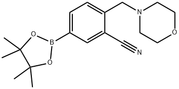 2-(MorpholinoMethyl)-5-(4,4,5,5-tetraMethyl-1,3,2-dioxaborolan-2-yl)benzonitrile 化学構造式