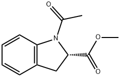 (S)-1-乙酰基二氢吲哚-2-羧酸甲酯 结构式