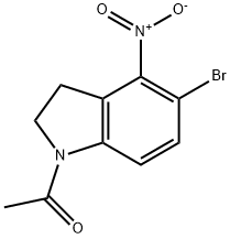 1-(5-溴-4-硝基吲哚啉)乙酮, 1116339-78-6, 结构式